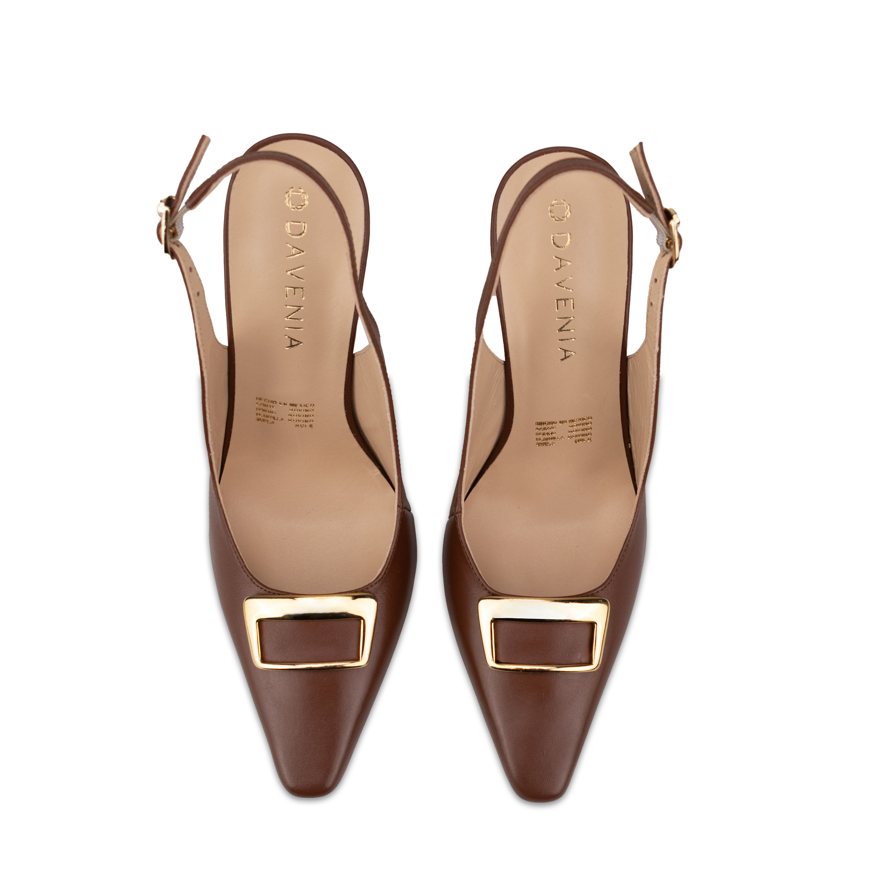 Zapatillas De Tacón Elegantes Para Mujer De Piel Davenia Mod. Carmen