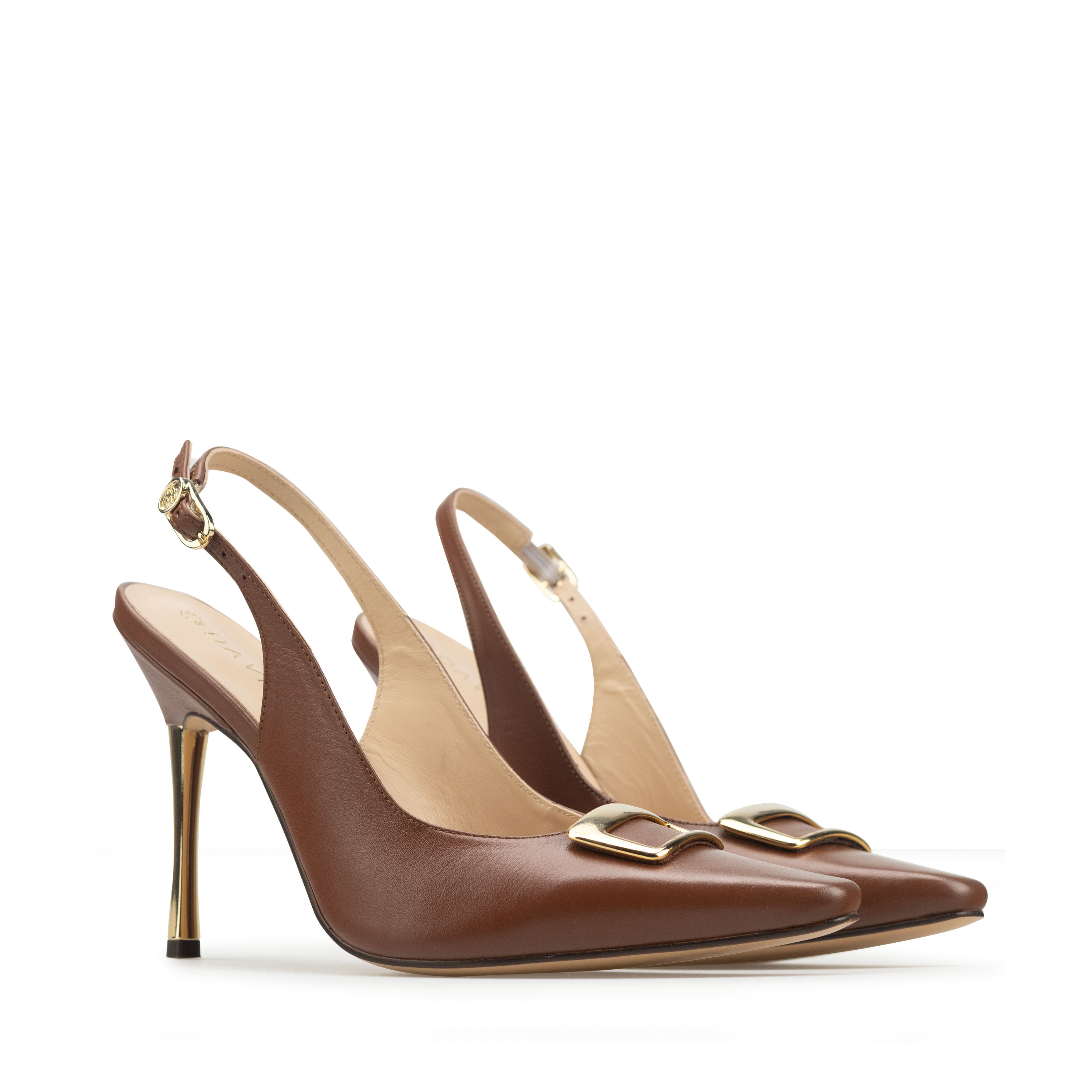 Zapatillas De Tacón Elegantes Para Mujer De Piel Davenia Mod. Carmen