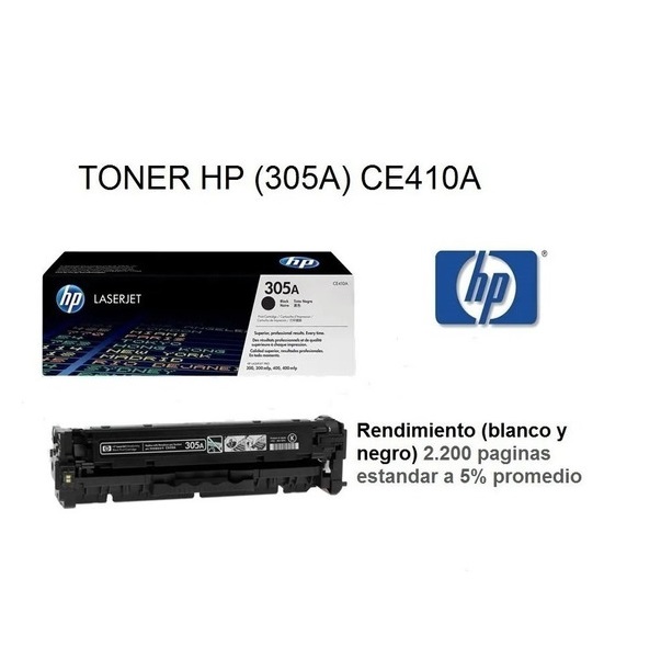 Toner Hp 305a Ce410a Negro 2200 Paginas