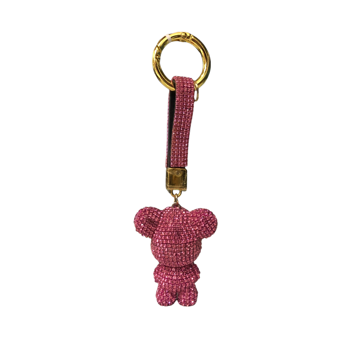 Llavero Osito Con Pedrería Color Fucsia