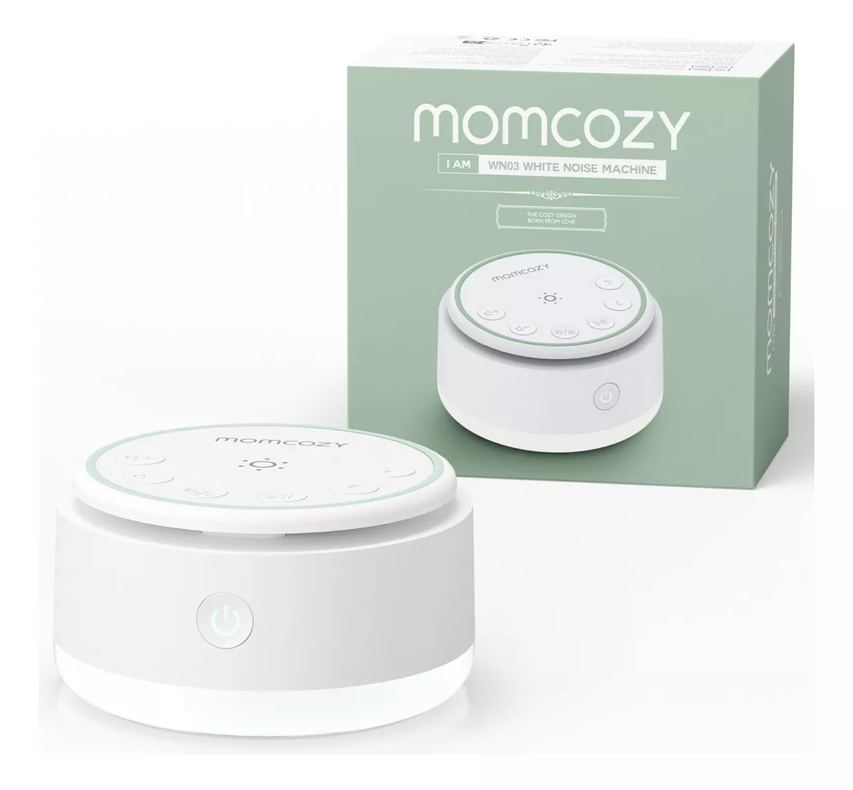 Momcozy Máquina de Ruidos Blancos Portátil para Bebés y Adultos, con 20 Sonidos y Luz Nocturna Máquina de Sonidos para Que el Bebé Duerma