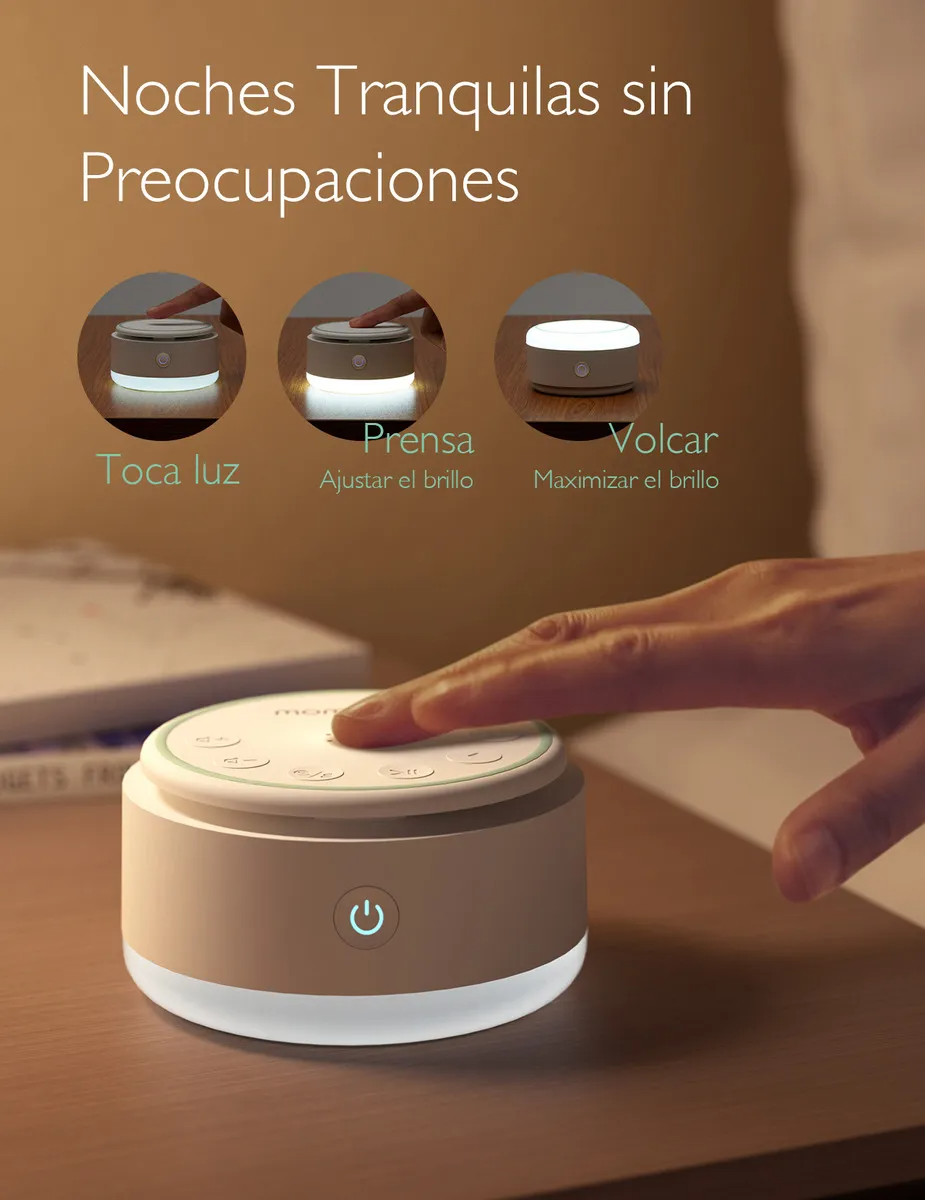 Momcozy Máquina de Ruidos Blancos Portátil para Bebés y Adultos, con 20 Sonidos y Luz Nocturna Máquina de Sonidos para Que el Bebé Duerma