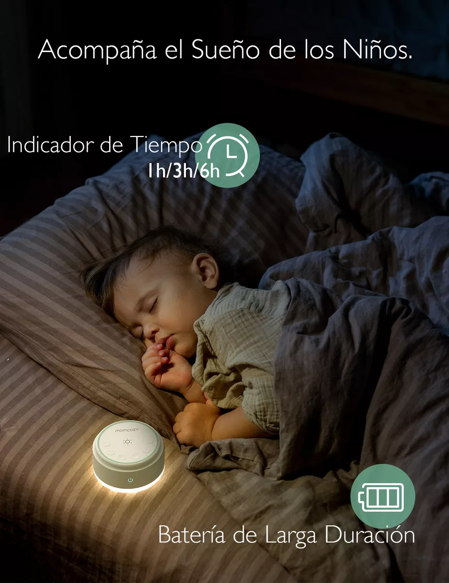 Momcozy Máquina de Ruidos Blancos Portátil para Bebés y Adultos, con 20 Sonidos y Luz Nocturna Máquina de Sonidos para Que el Bebé Duerma