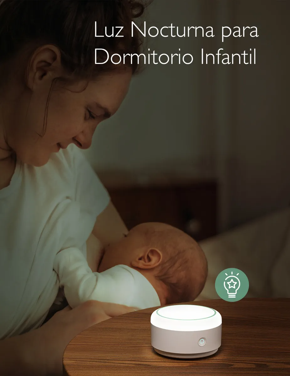 Momcozy Máquina de Ruidos Blancos Portátil para Bebés y Adultos, con 20 Sonidos y Luz Nocturna Máquina de Sonidos para Que el Bebé Duerma