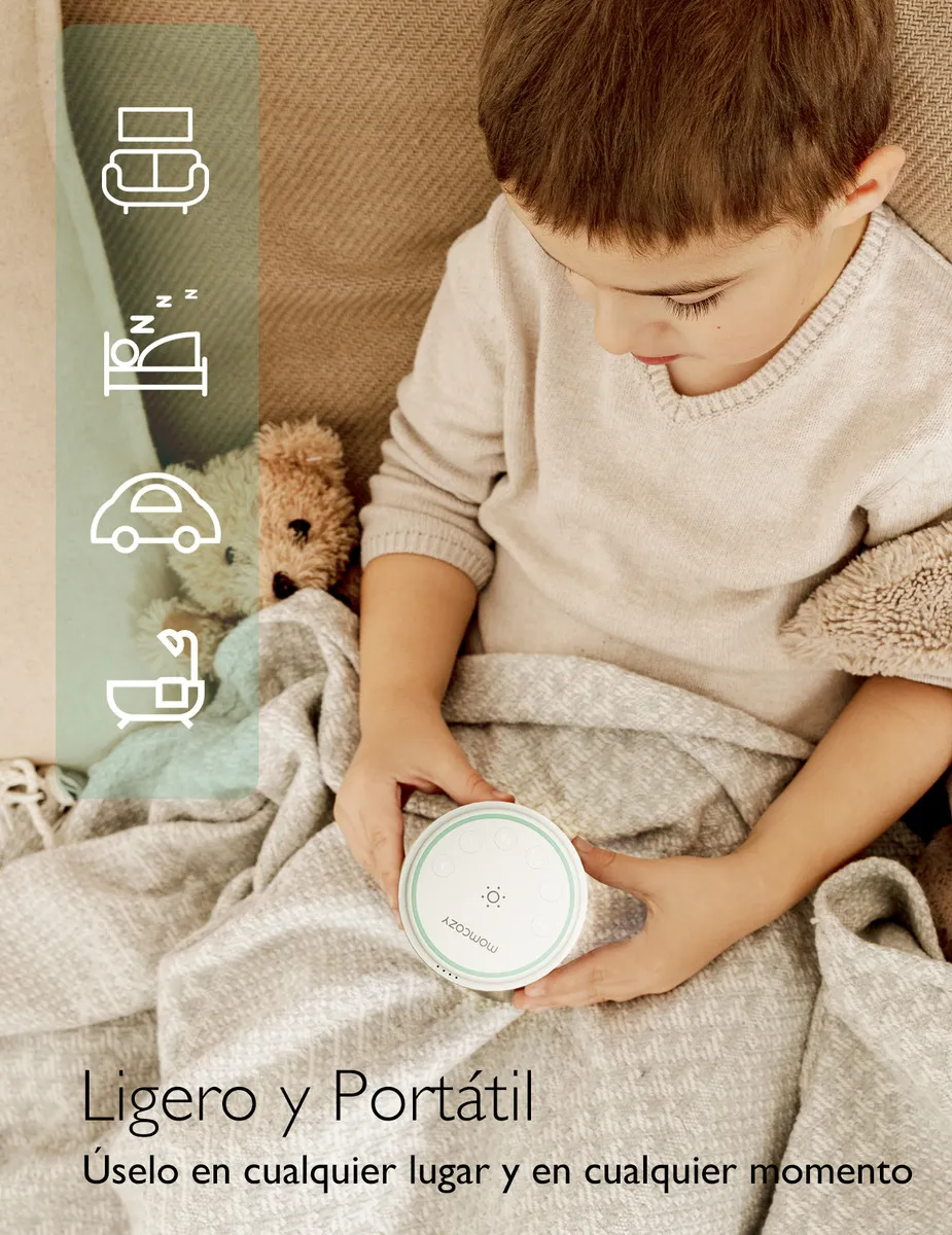 Momcozy Máquina de Ruidos Blancos Portátil para Bebés y Adultos, con 20 Sonidos y Luz Nocturna Máquina de Sonidos para Que el Bebé Duerma