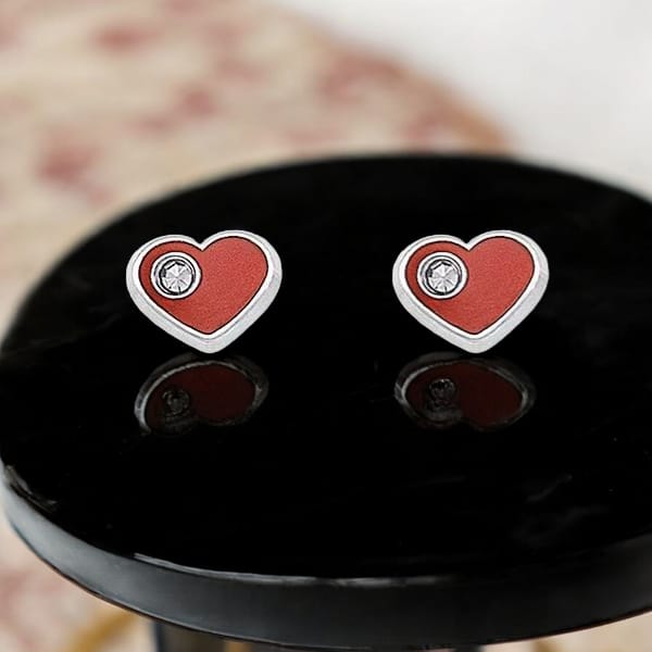 Broquel  Corazón Esmaltado en Plata .925 + Obsequio