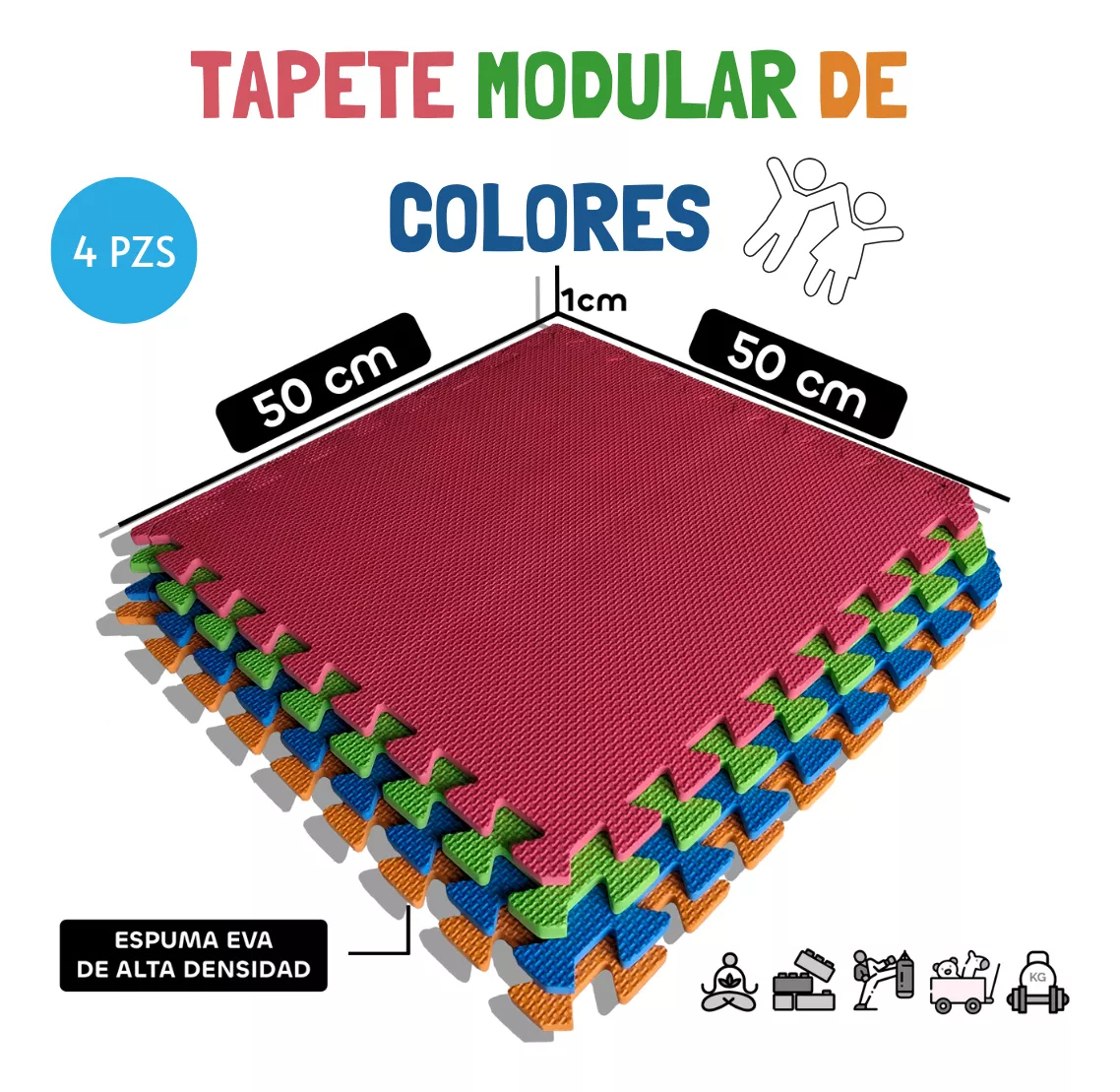 Tapete De Foamy Fomi Fomy 4 Pzs Multiusos Gym Yoga Fitness