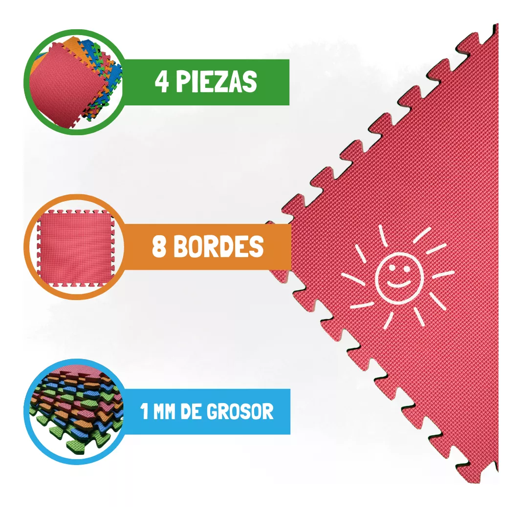 Tapete De Foamy Fomi Fomy 4 Pzs Multiusos Gym Yoga Fitness