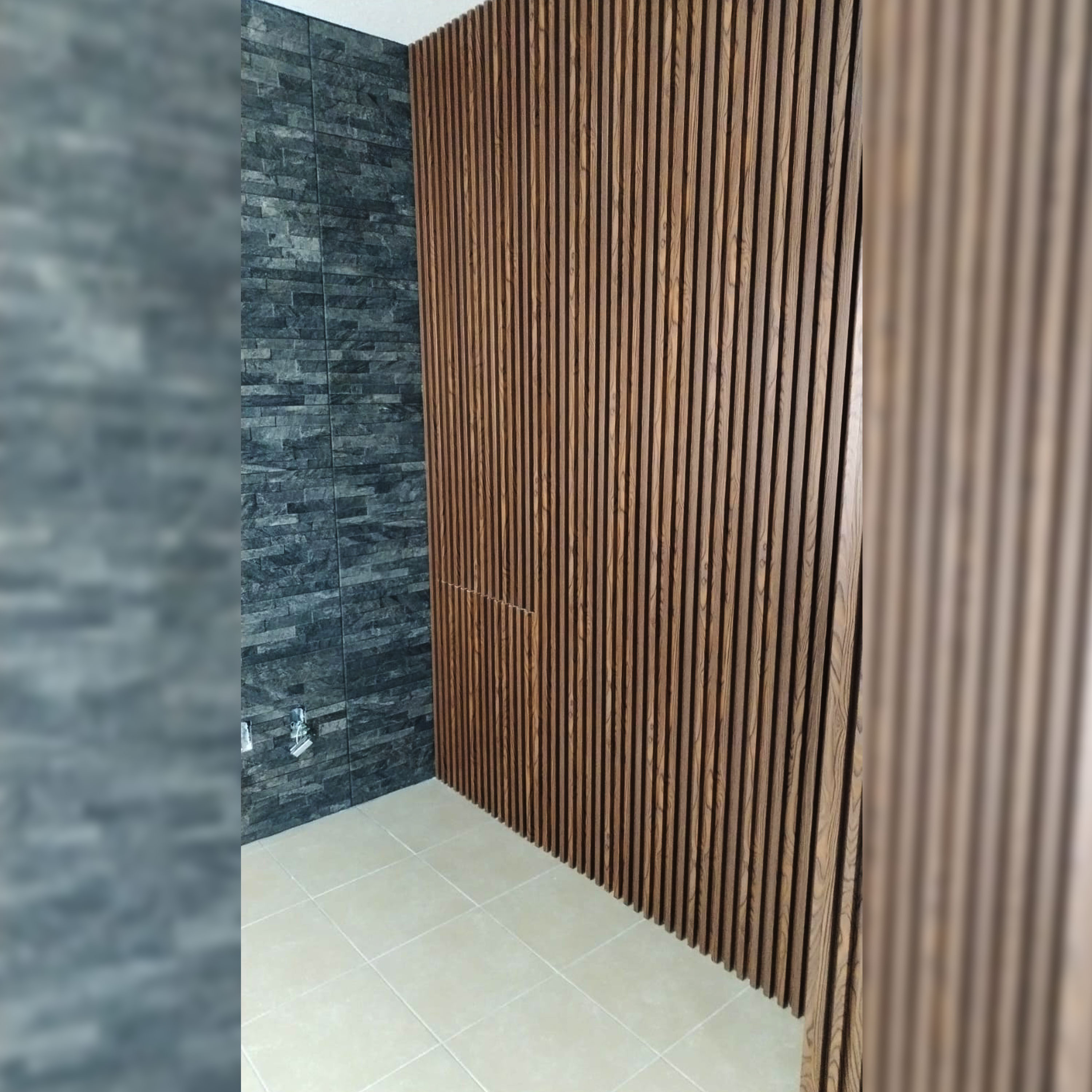 Lambrín Panel Decorativo Madera Wpc 14 Pzas 290cm x 17cm Encino Oscuro