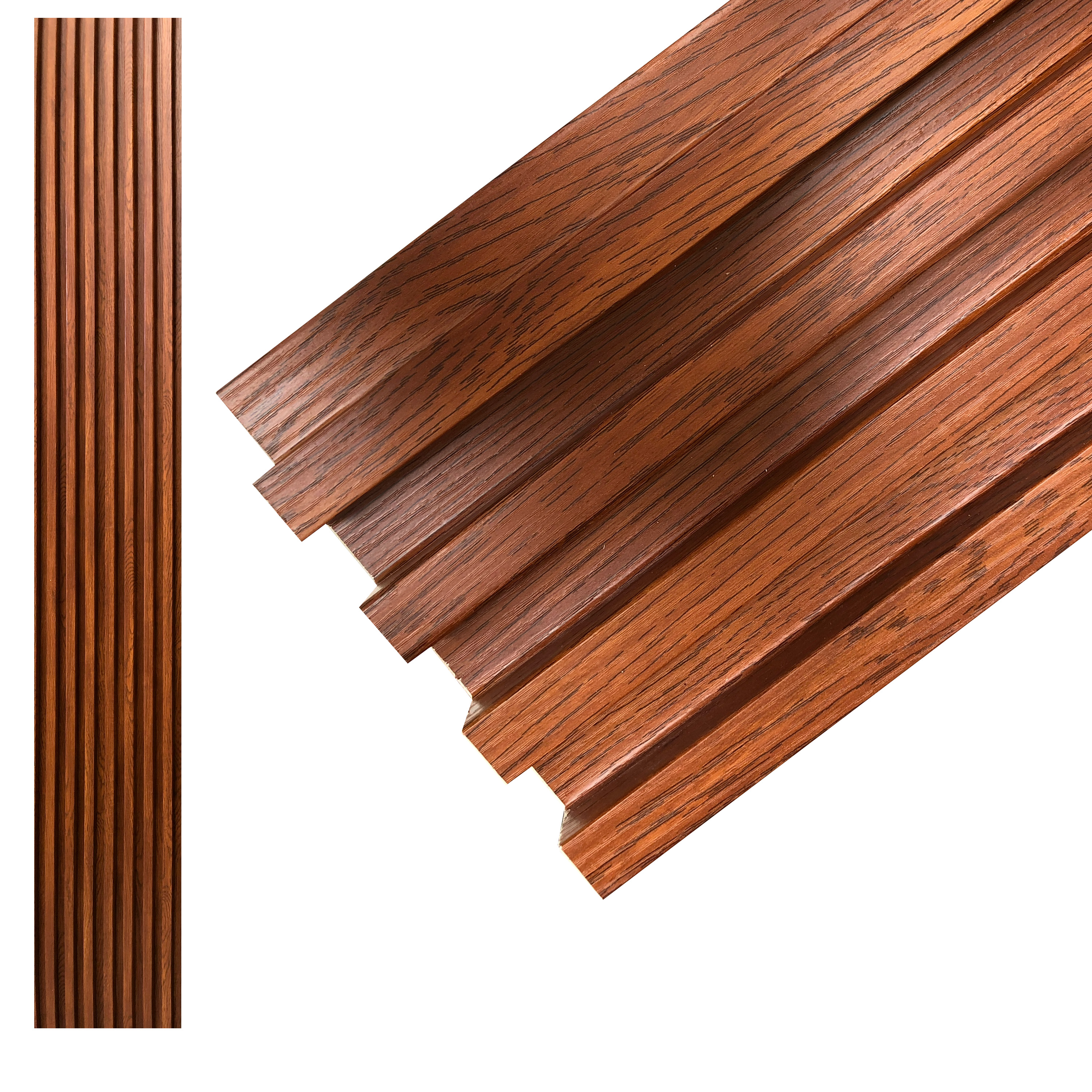 Lambrín Panel Decorativo Madera Wpc 14 Pzas 290cm x 17cm Nogal Rústico