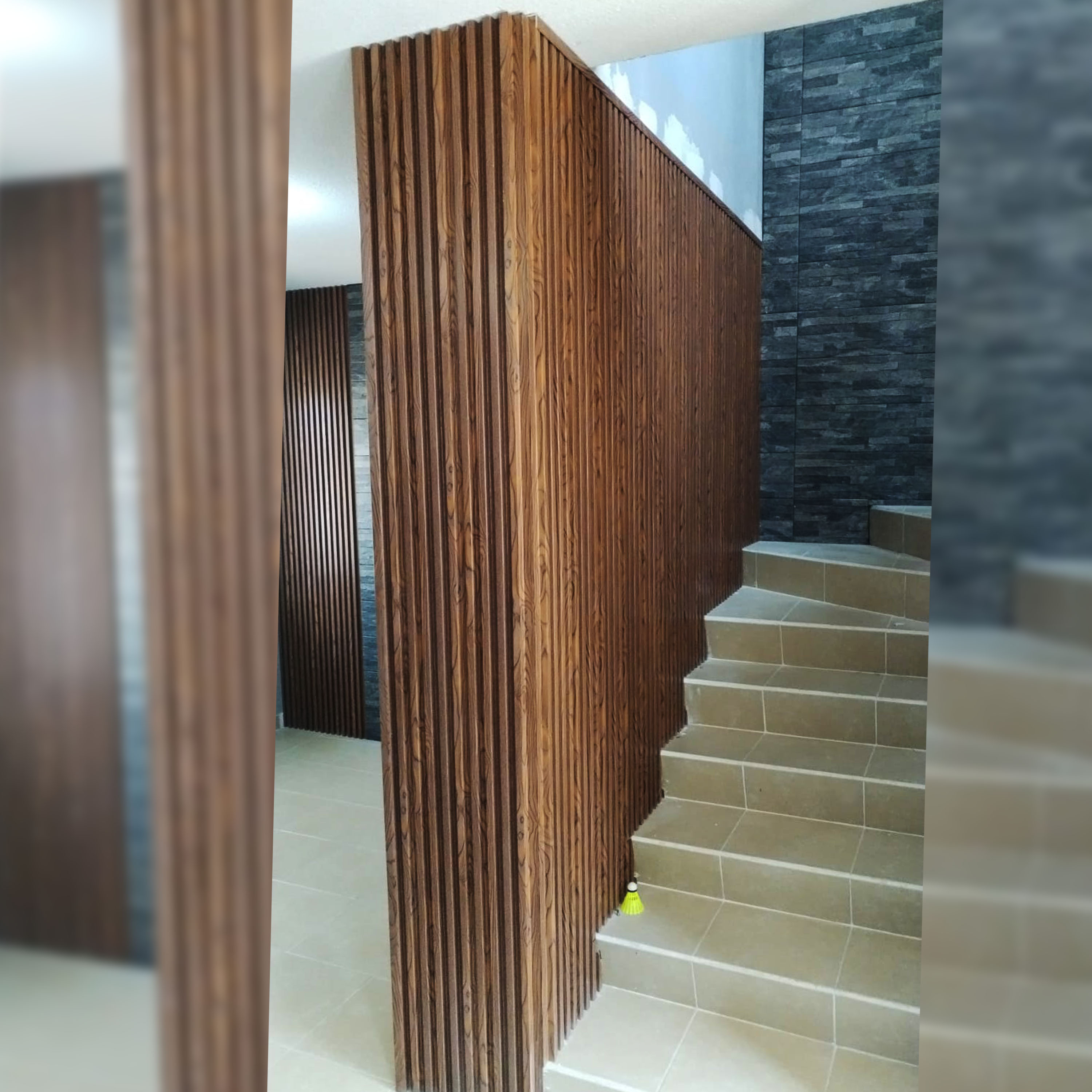 Lambrín Panel Decorativo Madera Wpc 14 Pzas 290cm x 17cm Encino Oscuro