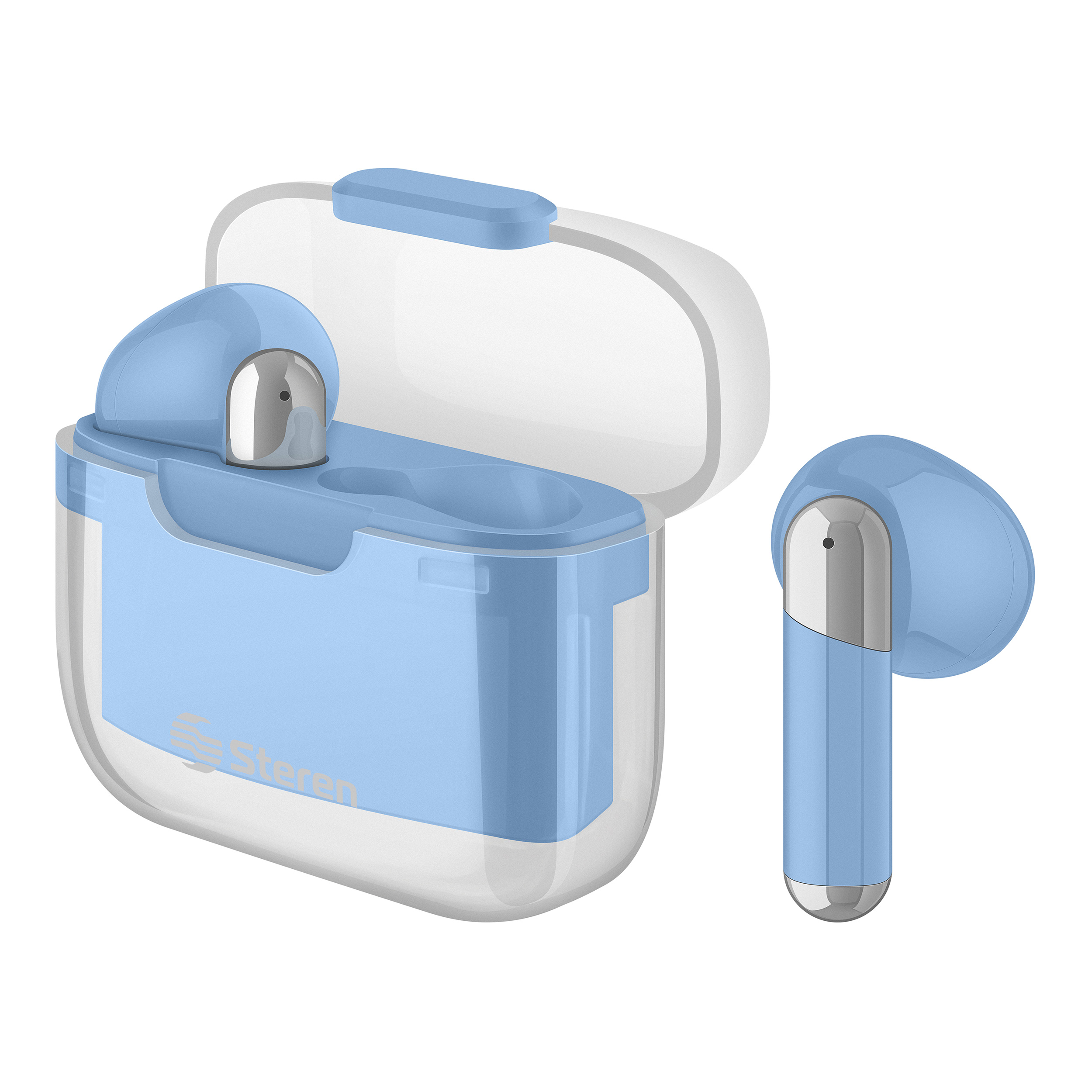 STEREN Audífonos Bluetooth Sport Touch True Wireless color azul AUD-7410AZ
