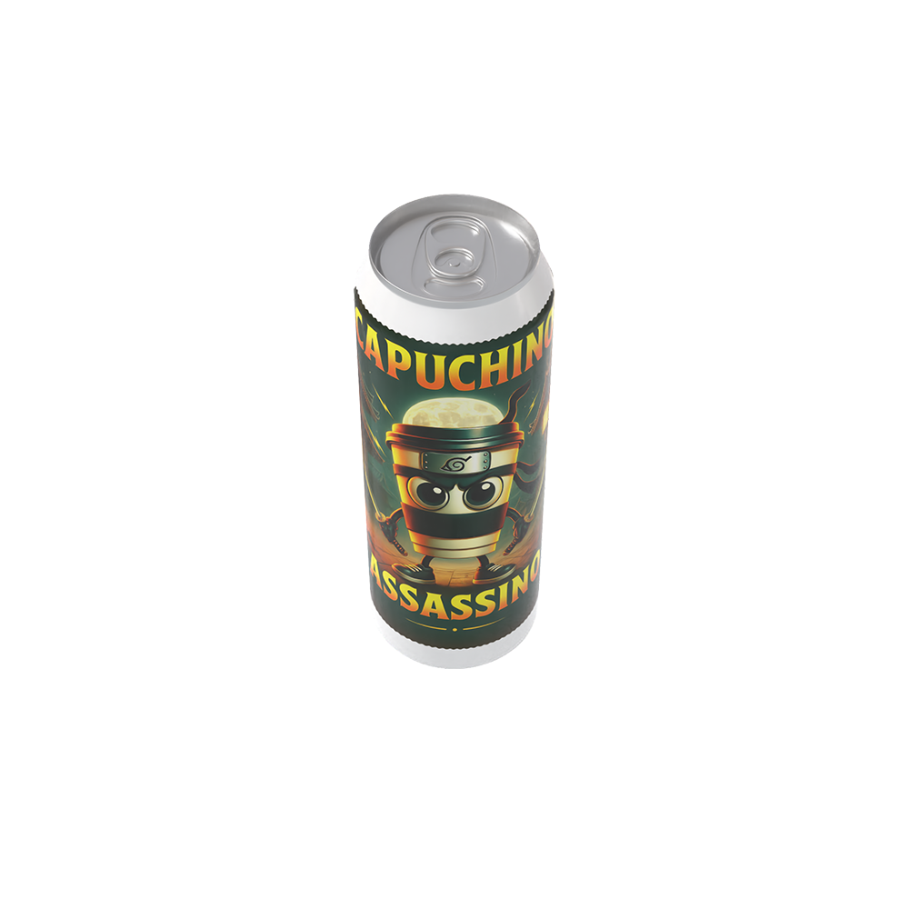 Termo Capuchino Assassino I lata I acero inoxidable | Blanco | original | Viajero Metálico I 500ml