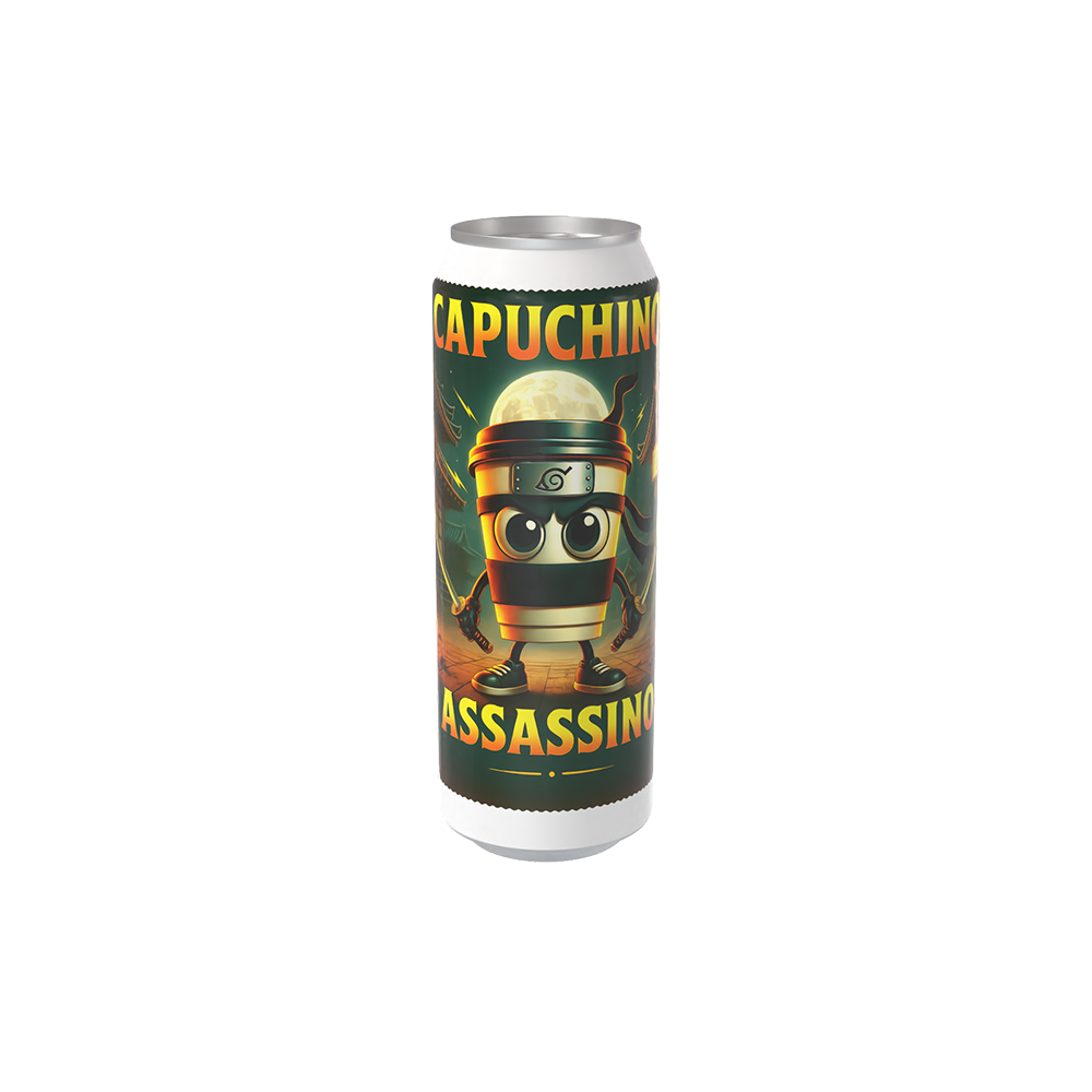 Termo Capuchino Assassino I lata I acero inoxidable | Blanco | original | Viajero Metálico I 500ml