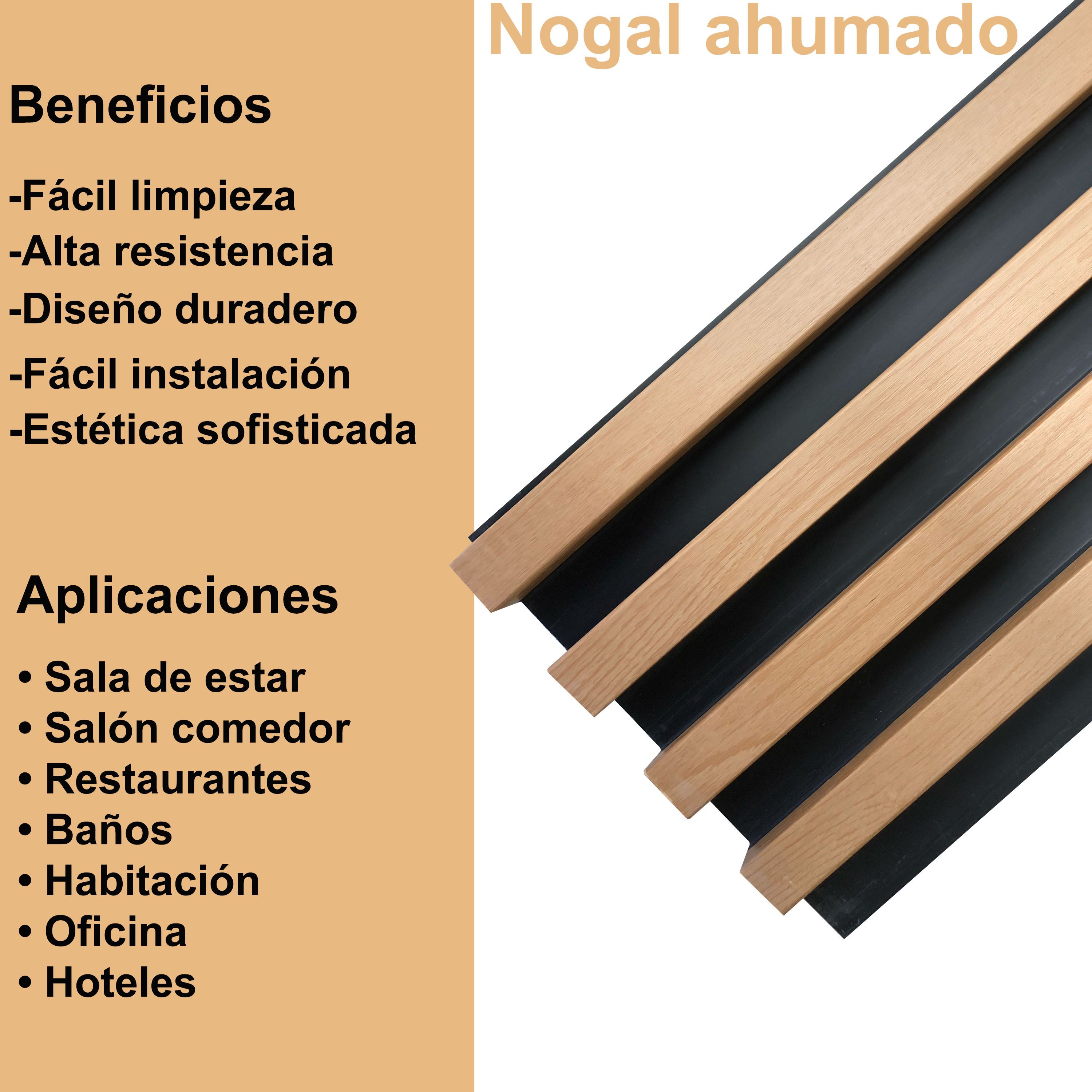  Lambrín Panel Decorativo Madera Wpc 14 Pzas 290cm x 17cm Roble Natural