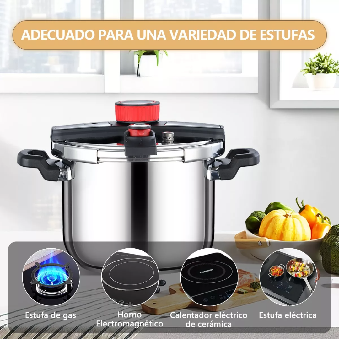 Olla De Presion Acero Inoxidable 8l Con Válvula De Seguridad