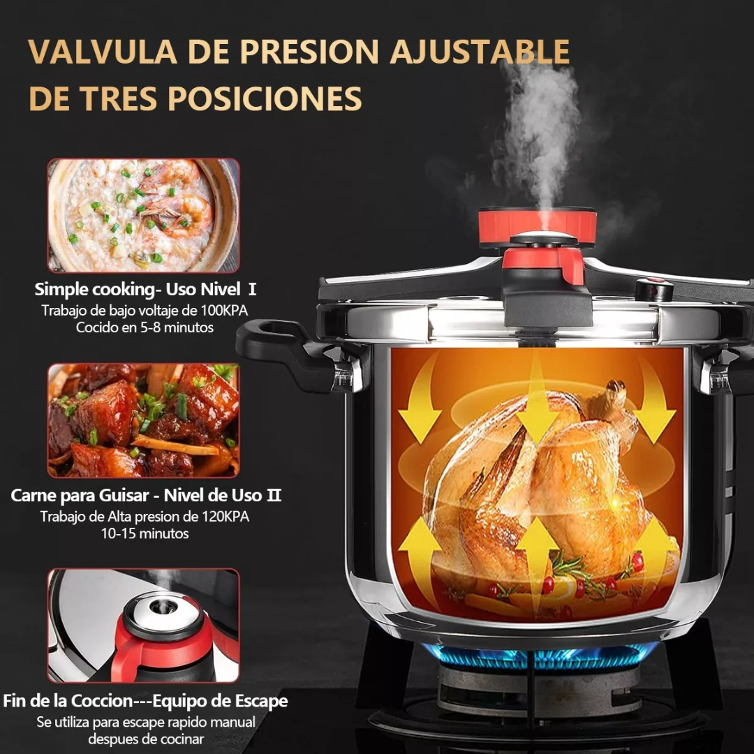 Olla De Presion Acero Inoxidable 8l Con Válvula De Seguridad