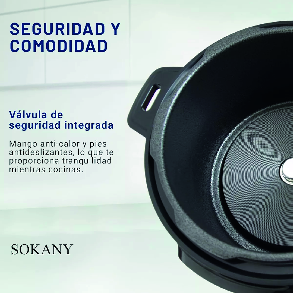 Olla Eléctrica A Presión Multifunción De Acero Inoxidable Color Rojo Frecuencia 50 60hz