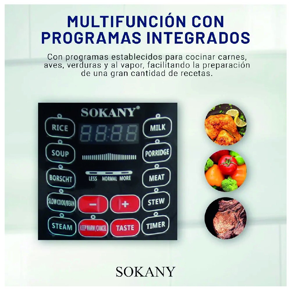 Olla Eléctrica A Presión Multifunción De Acero Inoxidable Color Rojo Frecuencia 50 60hz