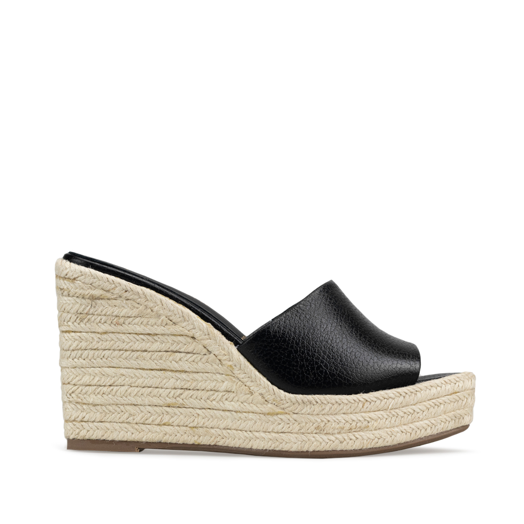 Alpargatas Para Mujer De Piel Sandalia Plataforma Davenia Mod. Mara Negro