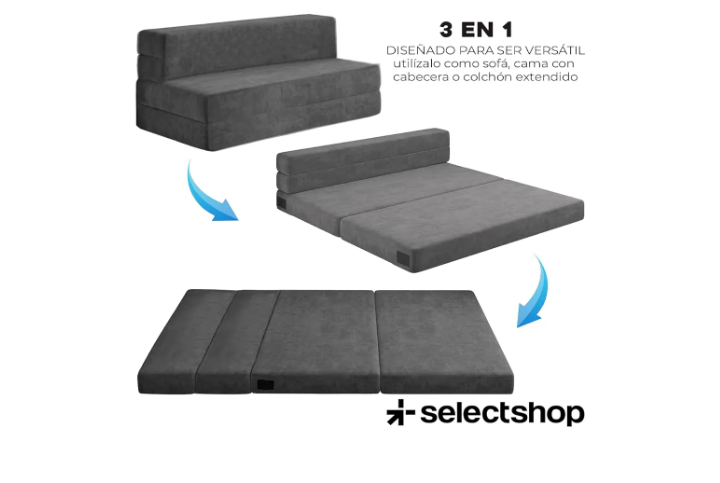 Sofá cama multifuncional memory foam matrimonial 