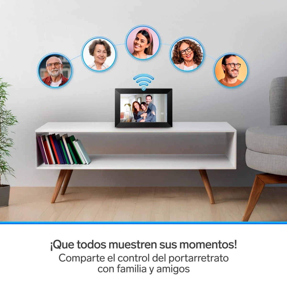 Portaretratos digital Wi-Fi de 10 pulgadas Negro