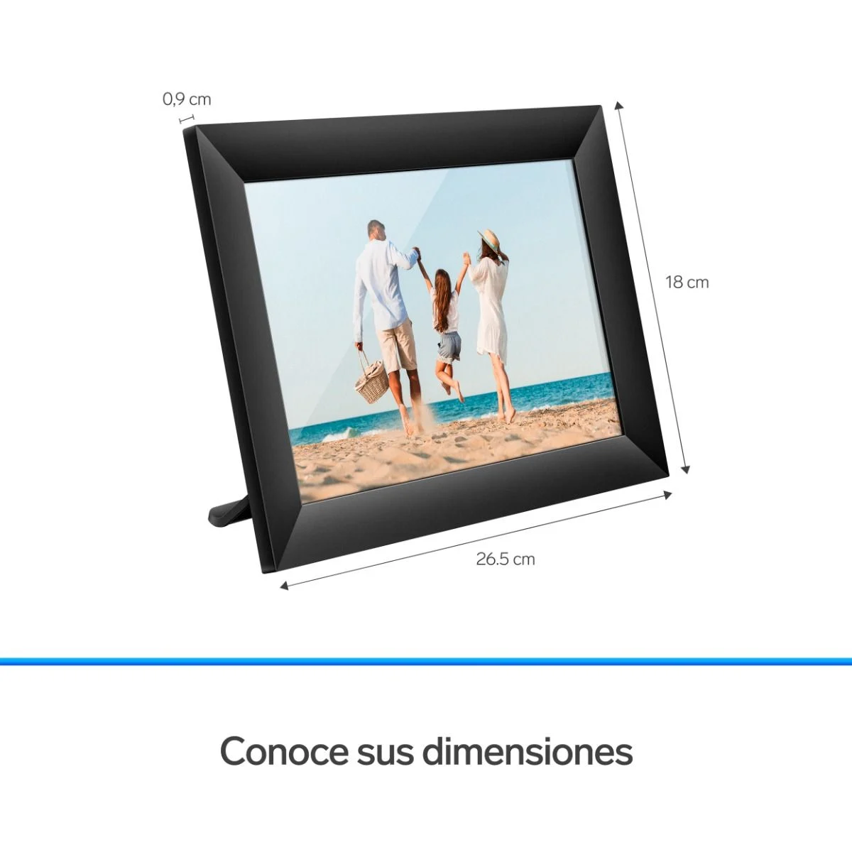 Portaretratos digital Wi-Fi de 10 pulgadas Negro