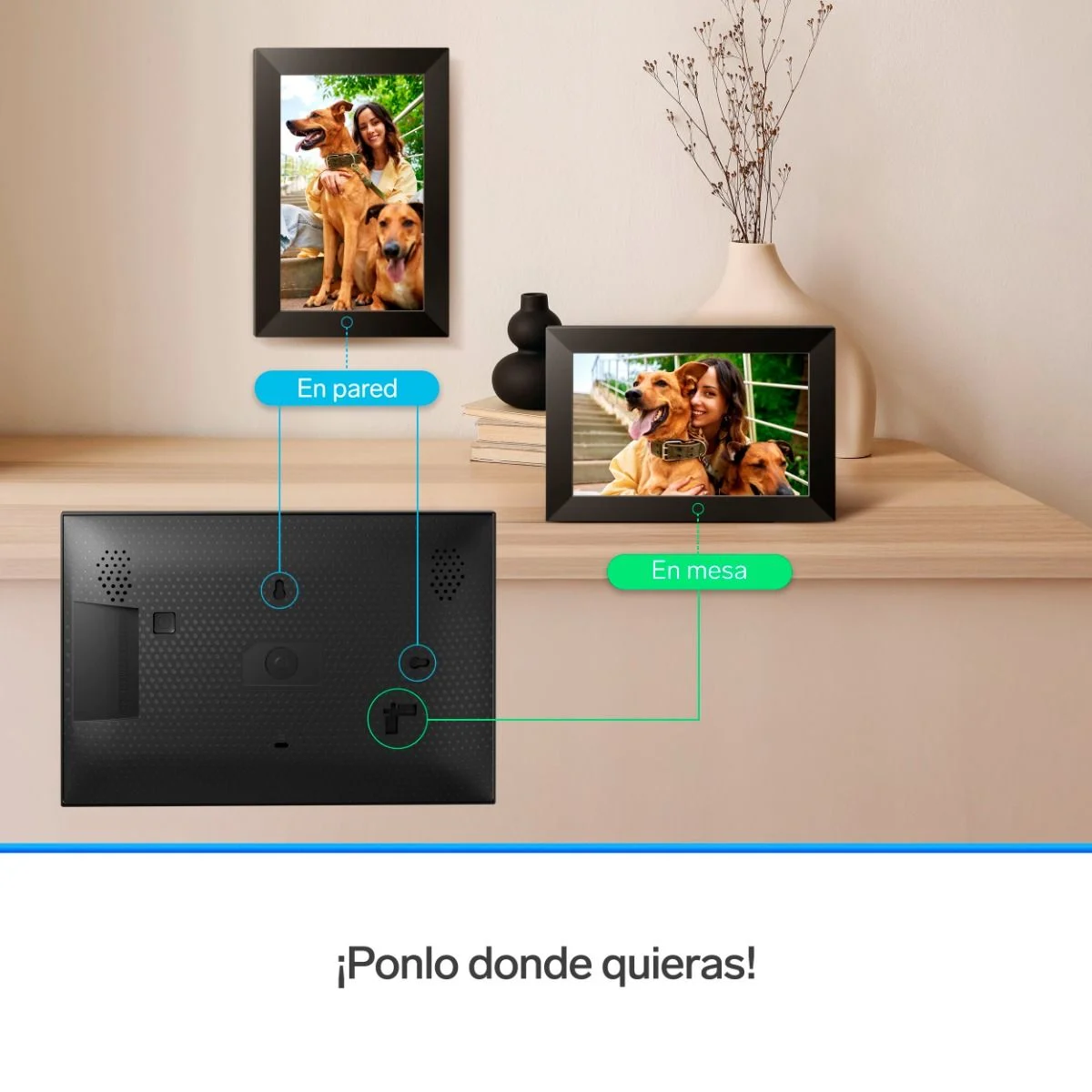 Portaretratos digital Wi-Fi de 10 pulgadas Negro