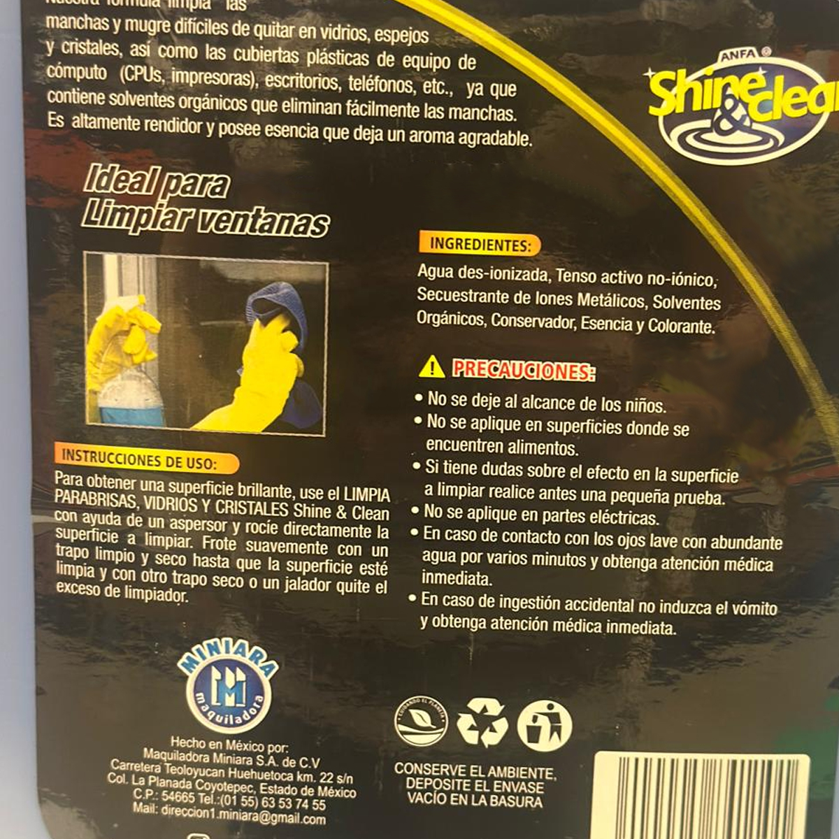 Limpia Parabrisas Shine & Clean 10 Litros