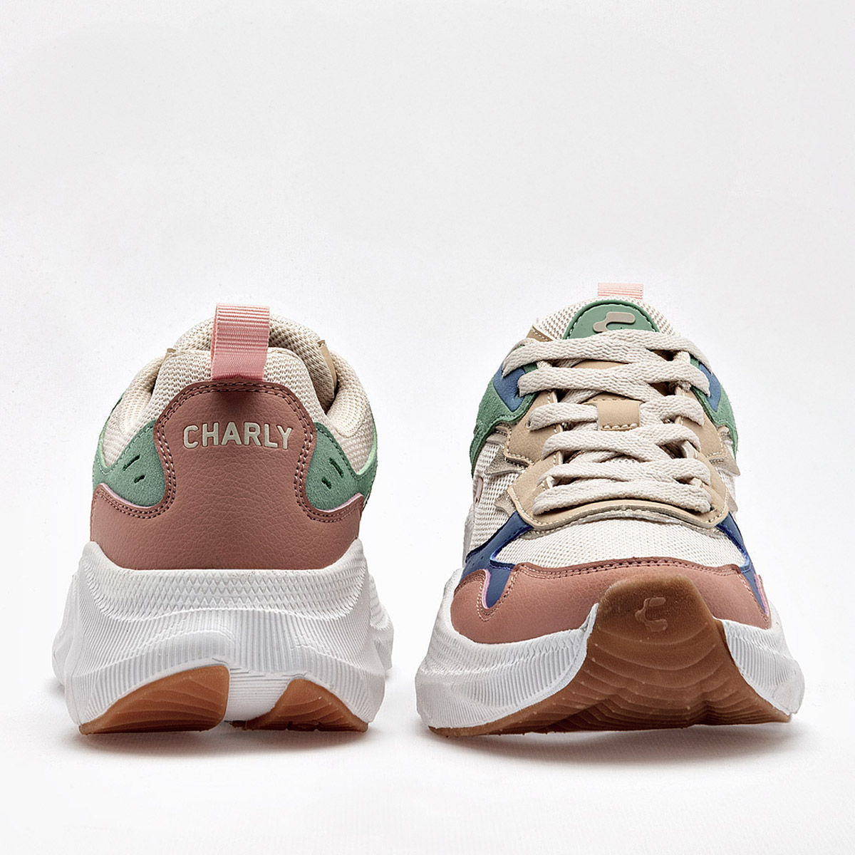 CHARLY 1043076002 MUJER TENIS CASUAL PLATAFORMA COLOR BEIGE MULTICOLOR