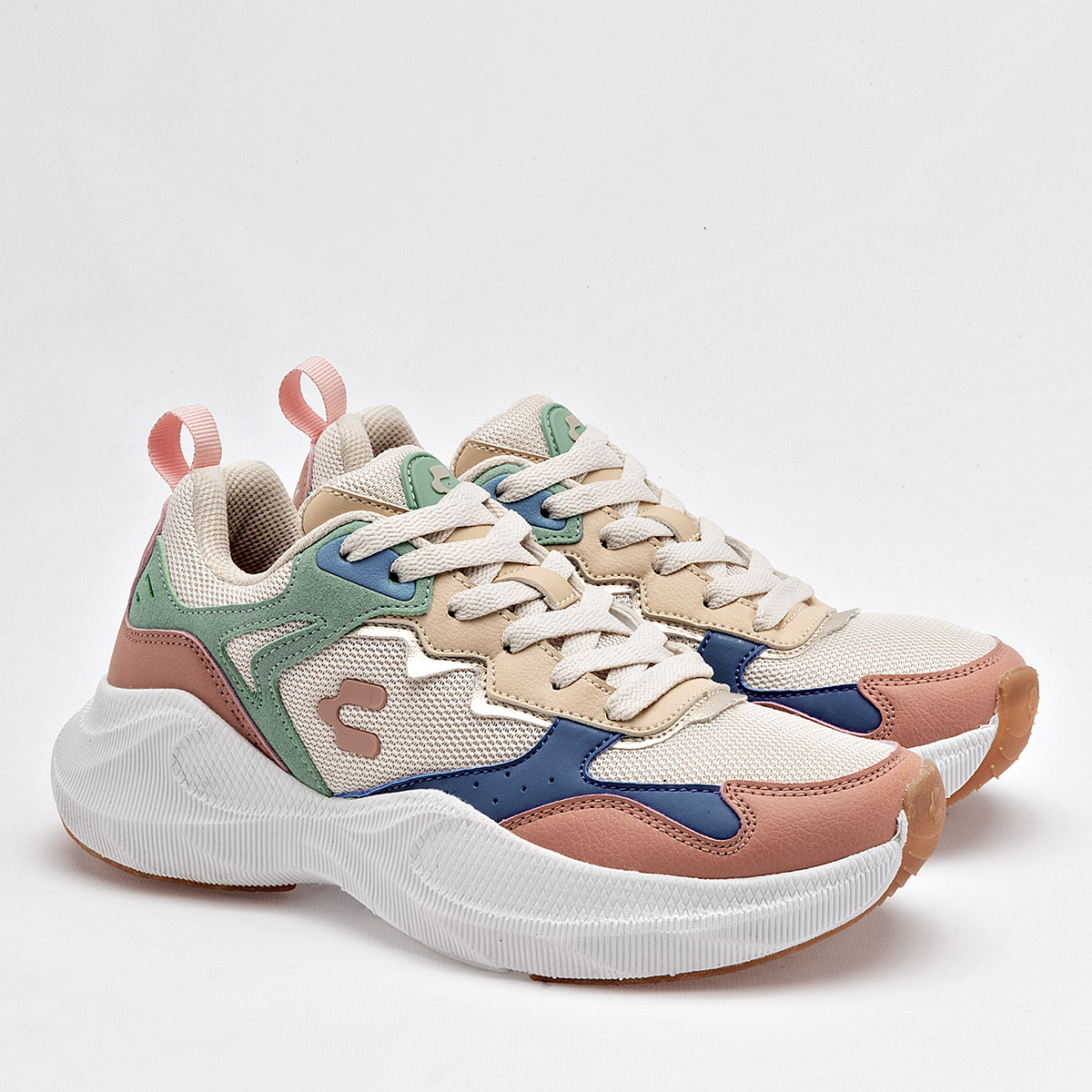 CHARLY 1043076002 MUJER TENIS CASUAL PLATAFORMA COLOR BEIGE MULTICOLOR
