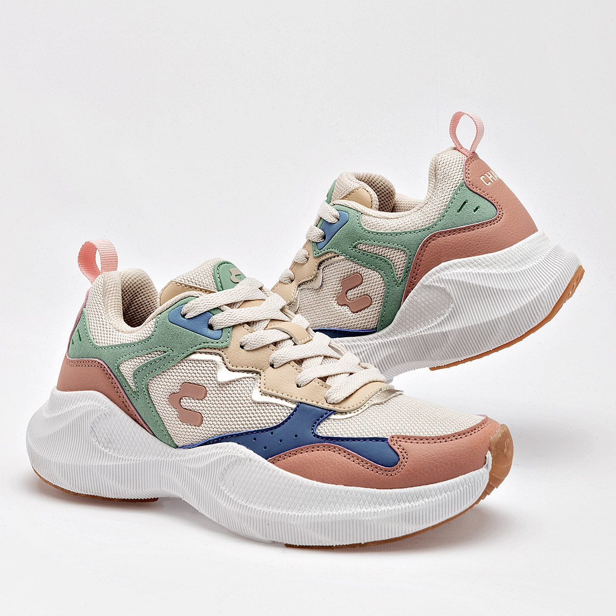 CHARLY 1043076002 MUJER TENIS CASUAL PLATAFORMA COLOR BEIGE MULTICOLOR