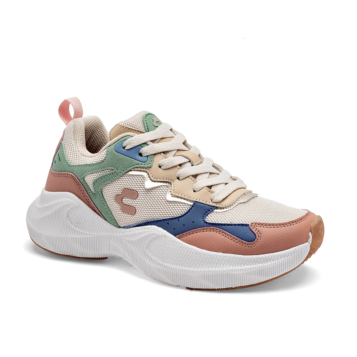 CHARLY 1043076002 MUJER TENIS CASUAL PLATAFORMA COLOR BEIGE MULTICOLOR