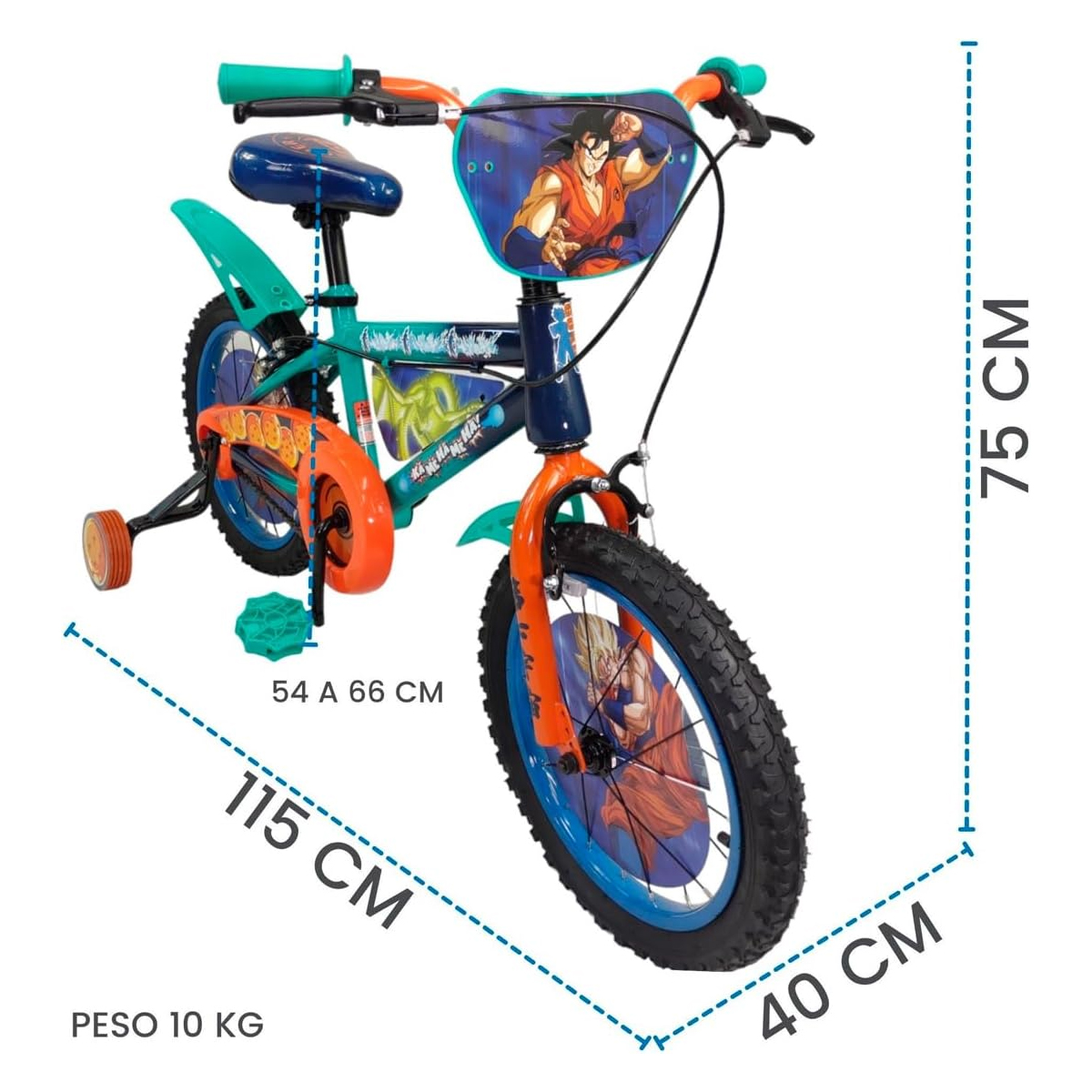 Bicicleta Infantil Para Niños Dragon Ball Rodada 16.