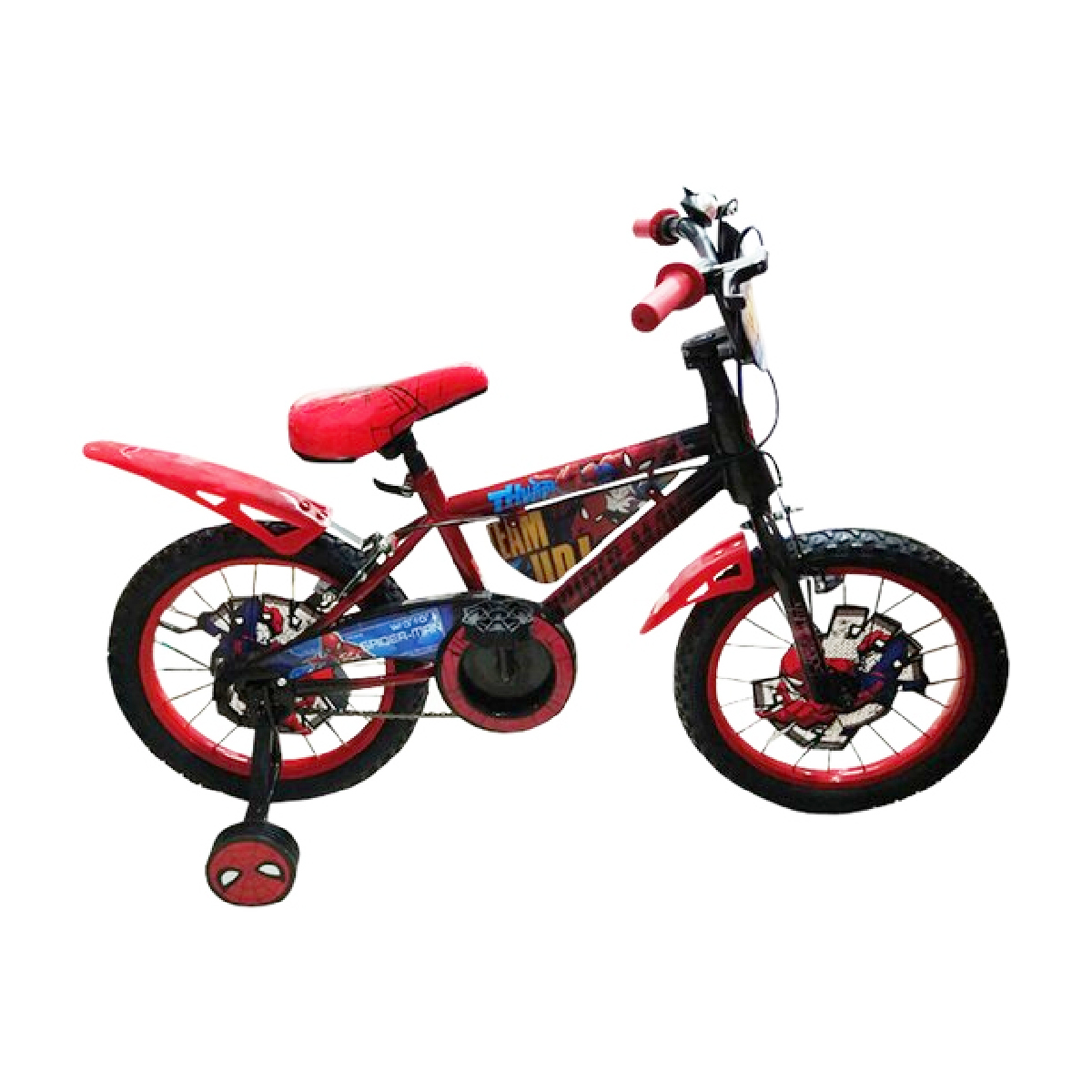 Bicicleta Infantil Para Niños Spiderman Rodada 16 Negro