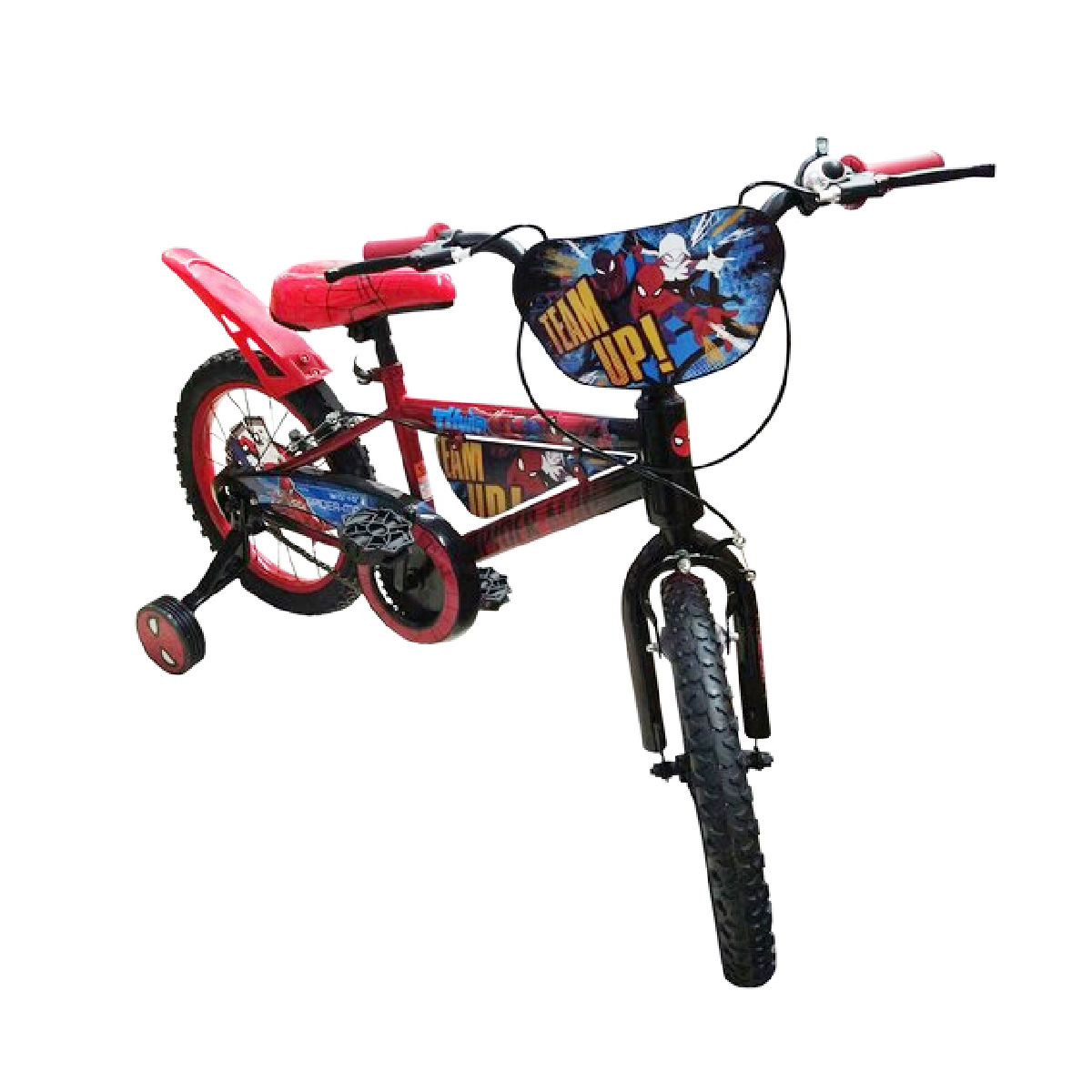 Bicicleta Infantil Para Niños Spiderman Rodada 16 Negro