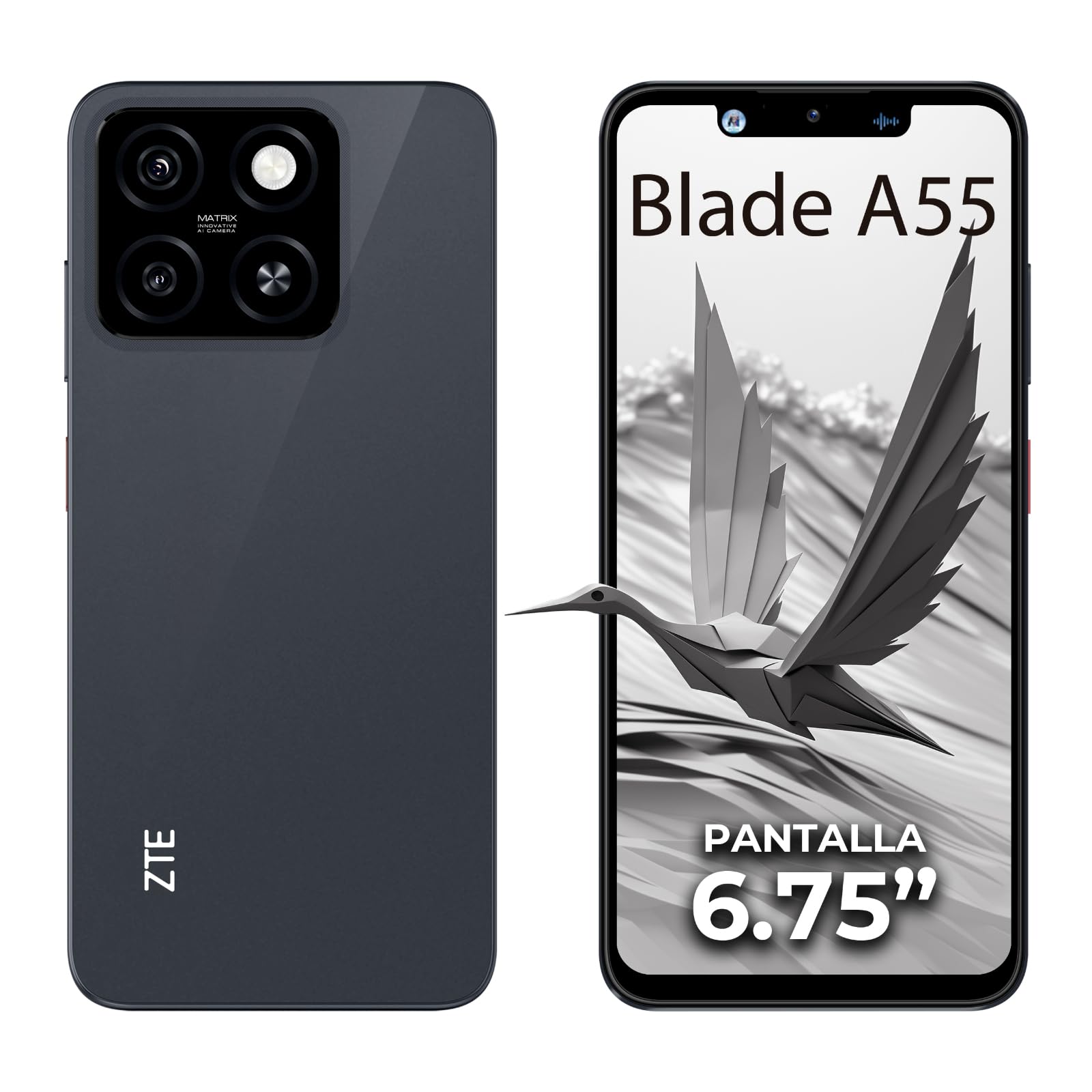 Celular ZTE Blade A55 Negro 4GB RAM 128GB Desbloqueado