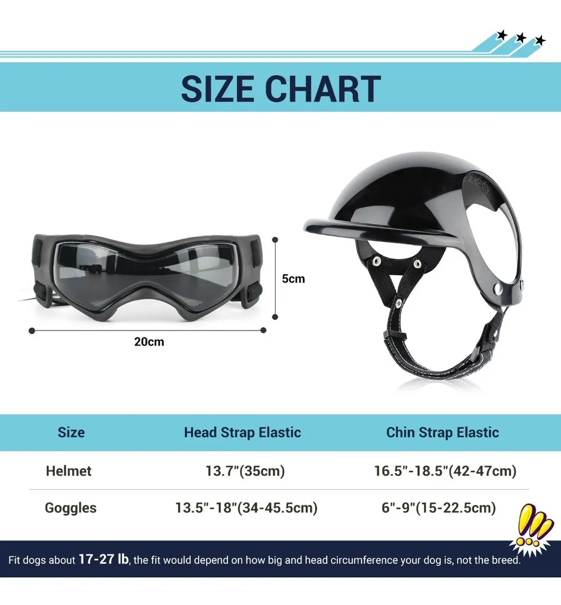 Casco Con Lentes Para Perro Pequeño A Mediano Para Moto