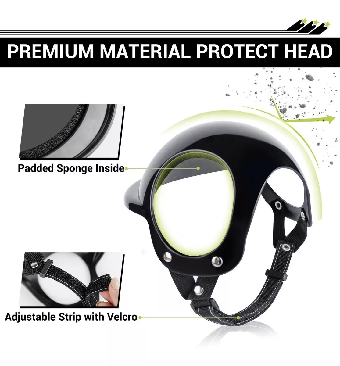 Casco Con Lentes Para Perro Pequeño A Mediano Para Moto