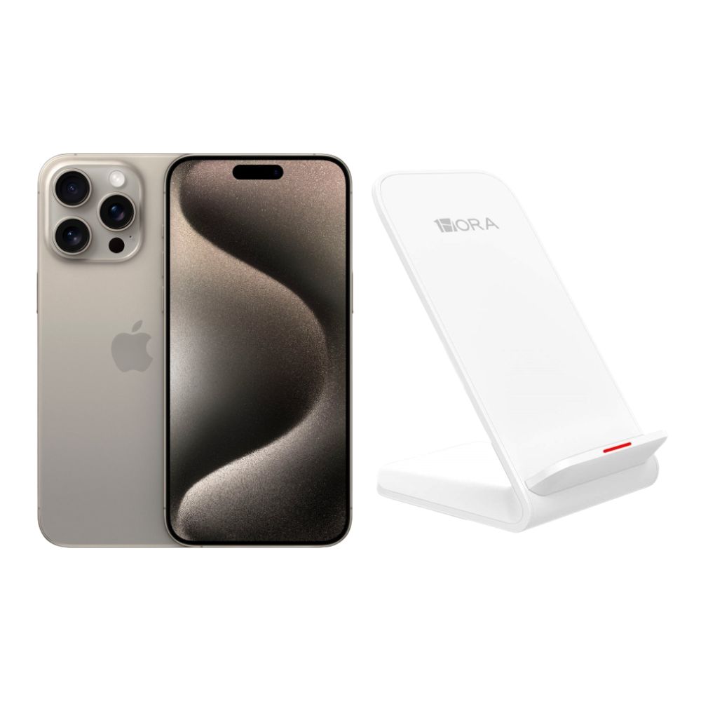 iPhone 15 Pro 128GB Natural E-SIM Reacondicionado + Base Cargador