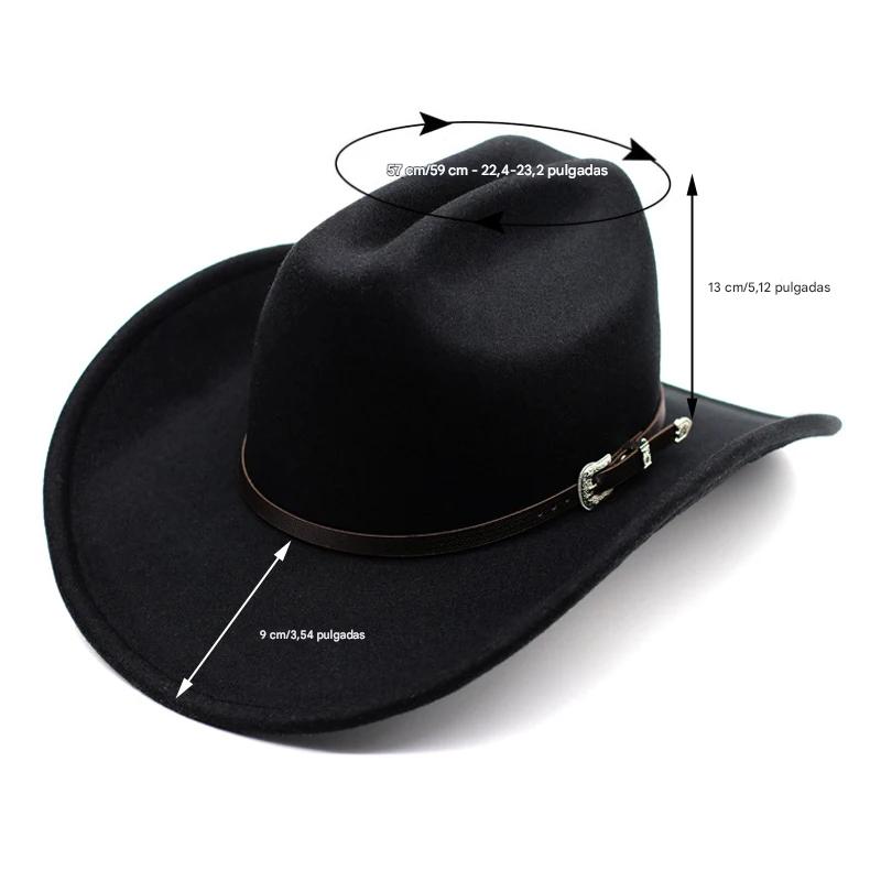 Sombrero vaquero texana lana hombre mujer ala ancha gorras caballo deporte negro ropa moda adorno