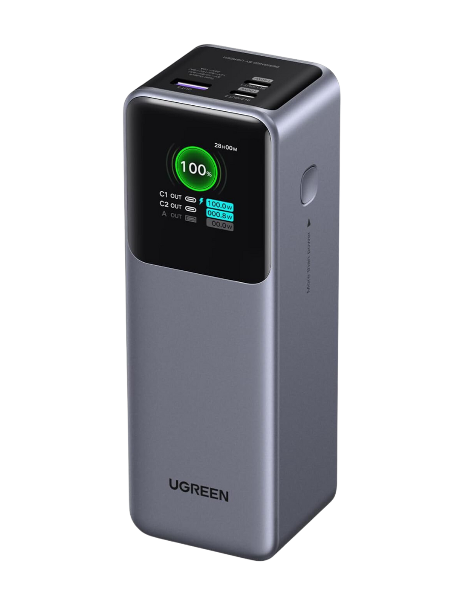 Batería Portatil Nexode 25,000 mAH Ugreen 200W Pantalla digital Gris