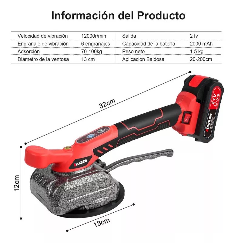 Niveladores Porcelanato Vibrador De Azulejo Con 2 Batería