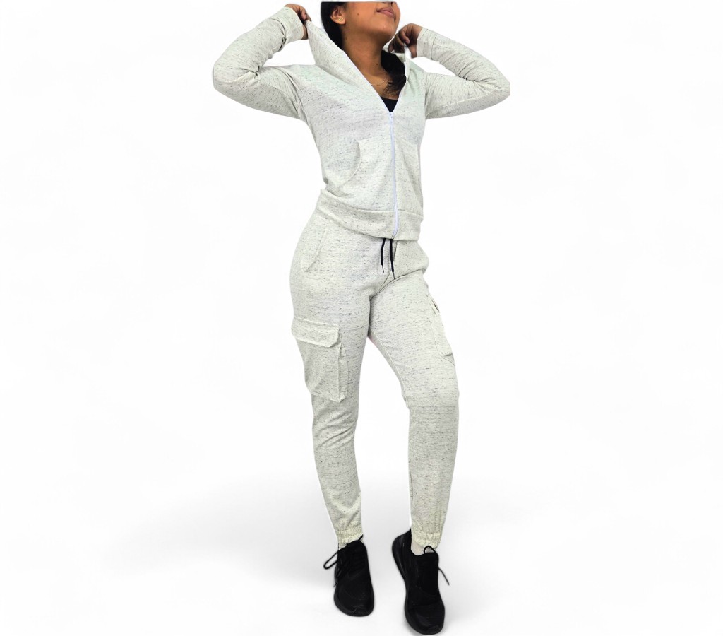 CONJUNTO DE PANTS MUJER, ROPA DEPORTIVA PARA CORRER, SENDERISMO, GYM, ACTIVIDADES AL AIRE LIBRE, COLOR AVENA CON TELA DE ALGODÓN