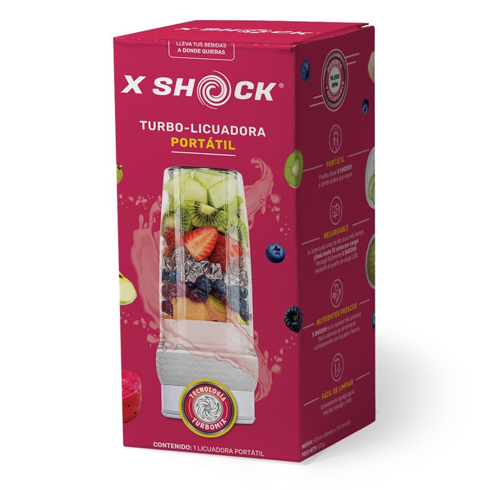 X Shock vortex Licuadora personal X Shock® Vortex, compacta, portátil y recargable