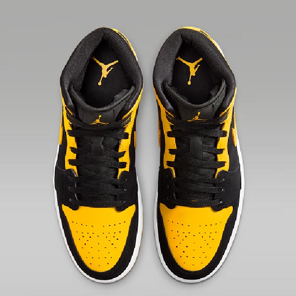 Tenis Air Jordan 1 Mid SE Negro/amarillo Hombre Tallas #25 al #30
