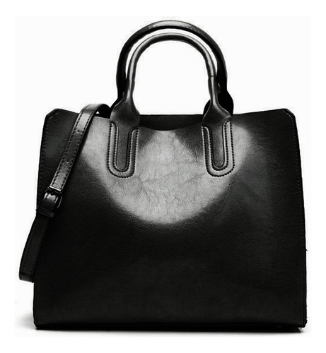 Bolso Weituro De Hombro Con Asa Superior Cuero Pu De Bolsas De Mujer Color Negro