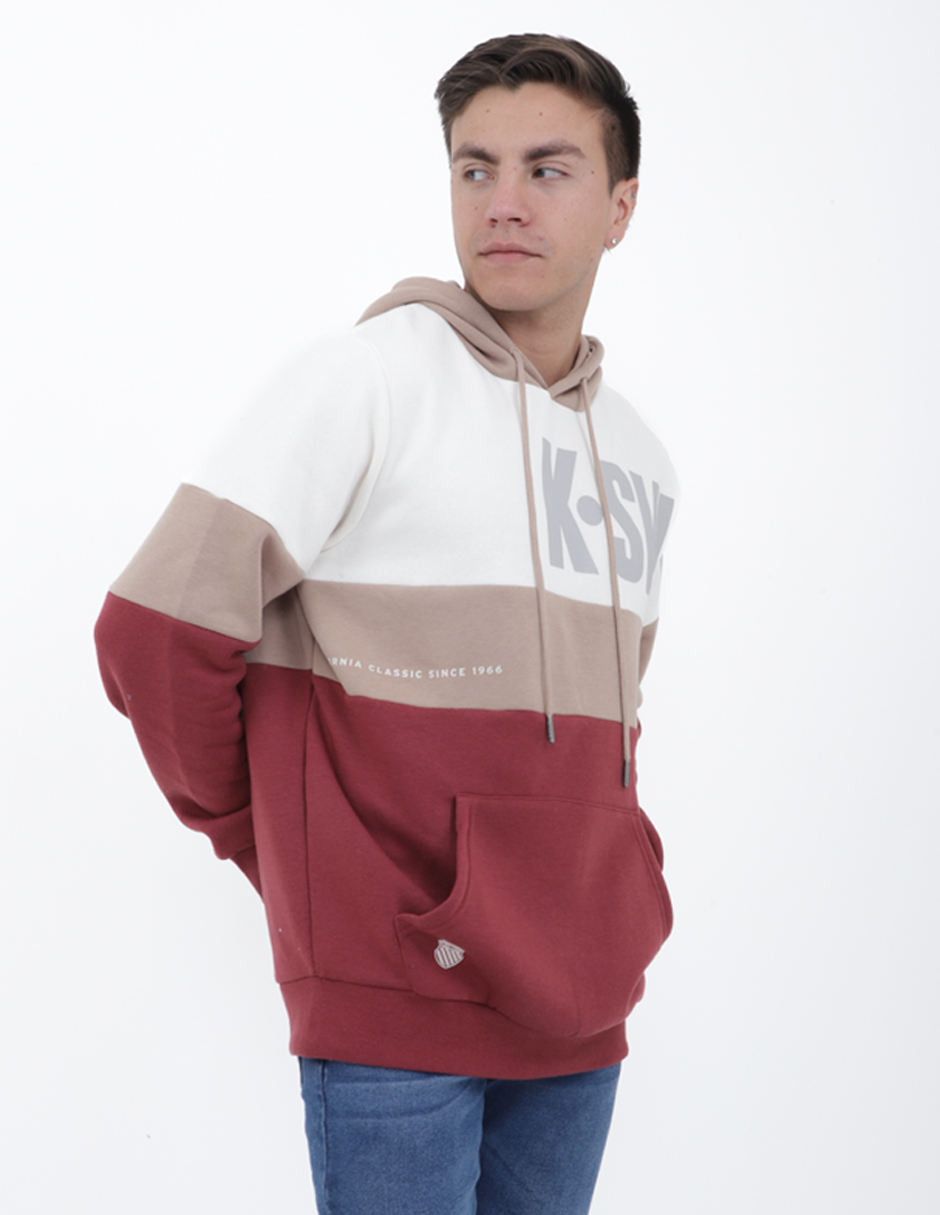 Sudadera Hombre K-Swiss VERMONT Color Vino y Beige