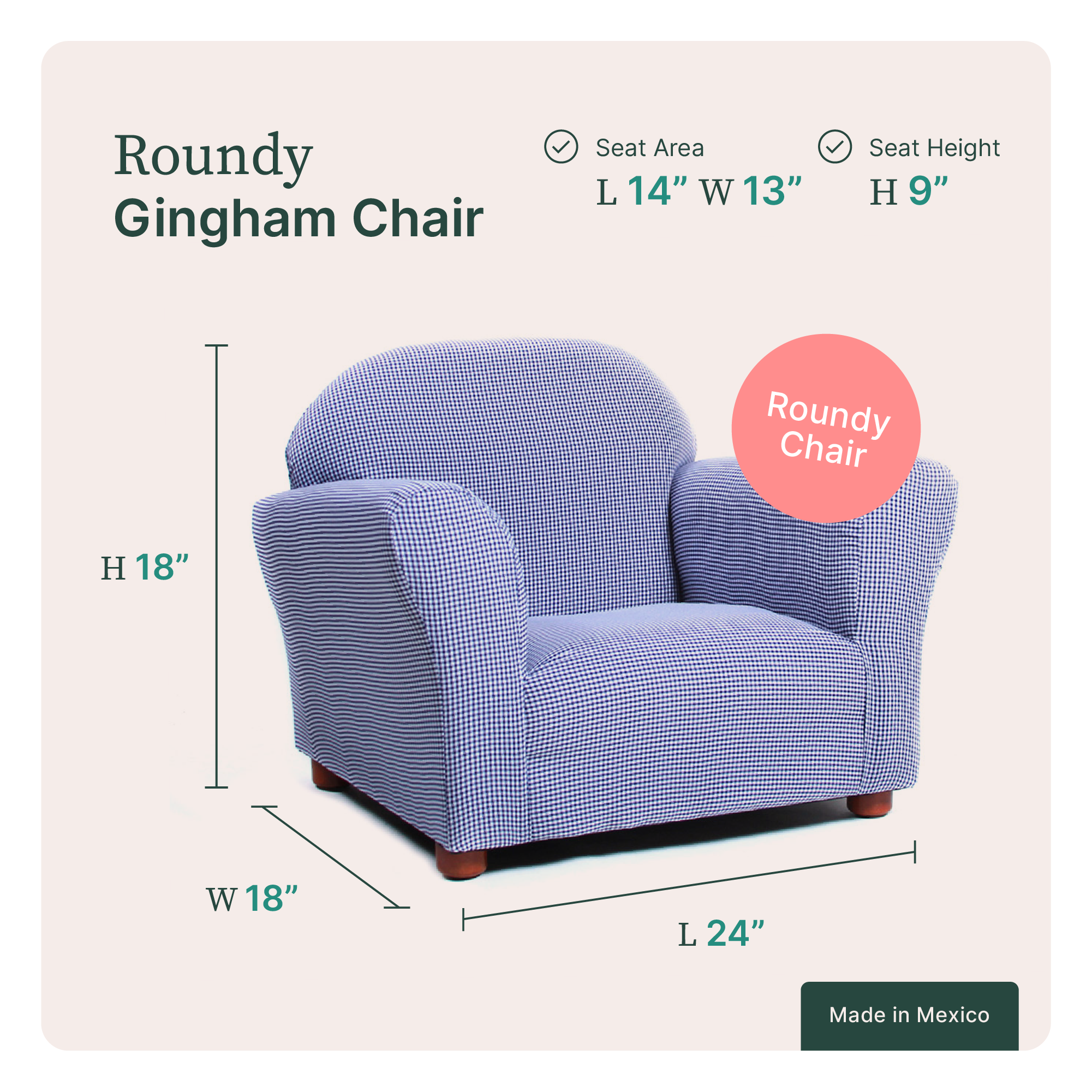 Sillón Infantil Keet: Acogedor y ergonómico, blue navy, relleno en memory foam, estructura y base de madera sólida. Mueble diseñado para potencializar la independencia de los mas pequeños del hogar.