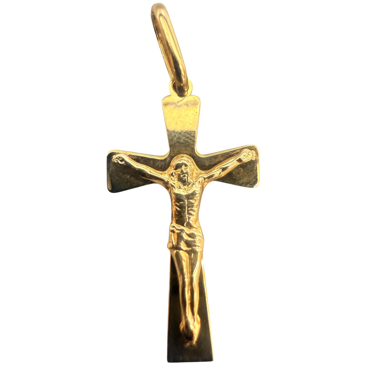 Cruz En Oro Italiano De 14 Kilates. Oro Fino Joyería.